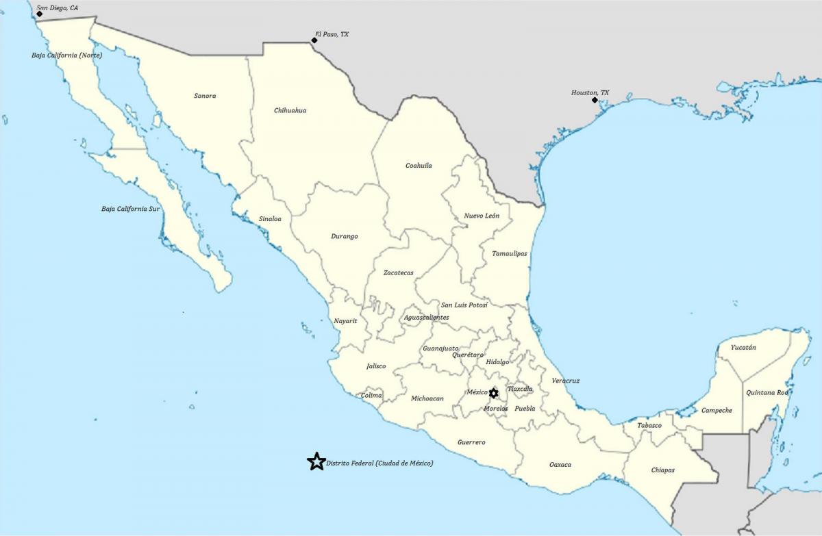 states of Mexico map
