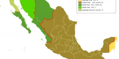 Time zone map Mexico