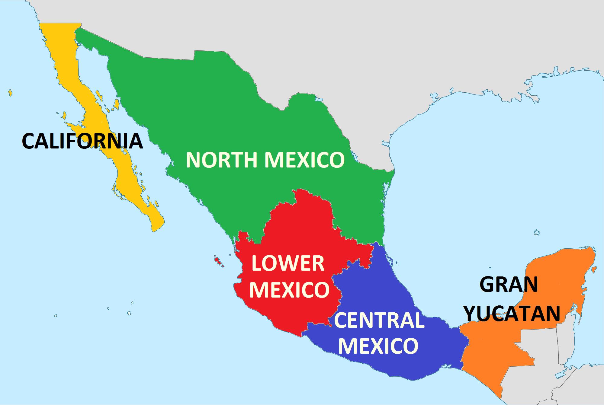 Map of the states of Mexico States Mexico map (Central America