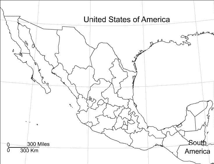 Mexico Blank Map Mexico Map Blank Central America Americas