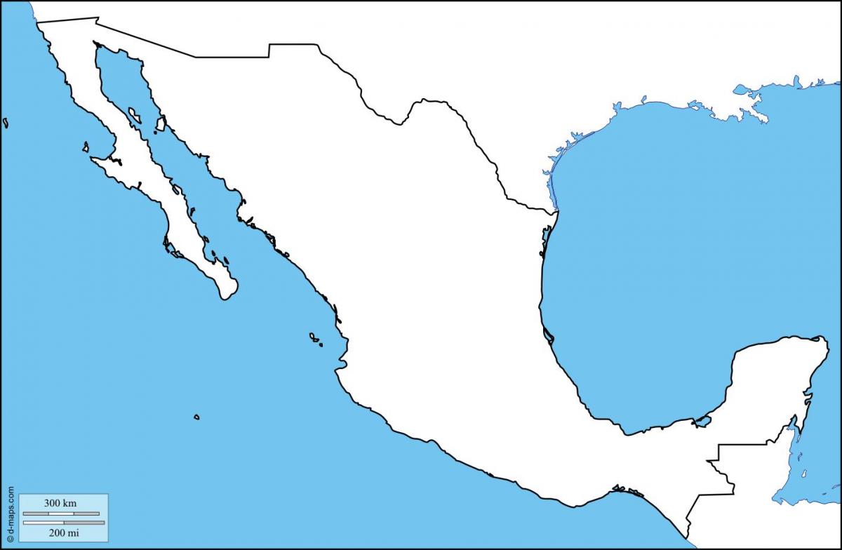 blank Mexico map