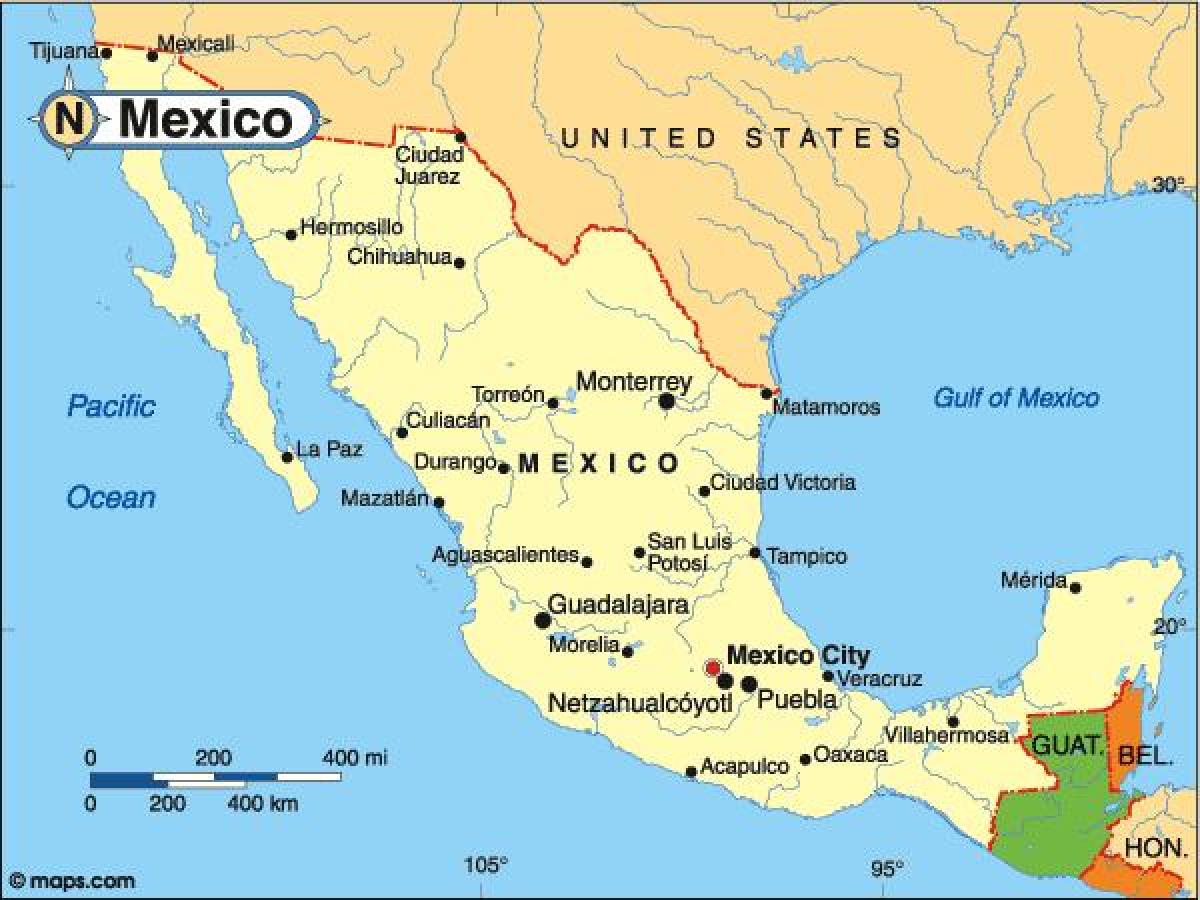 Country map of Mexico - Country Mexico map (Central America - Americas)