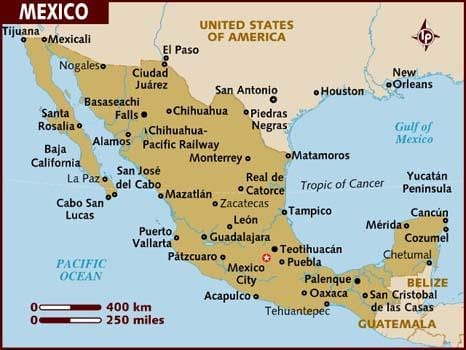 map the Mexico