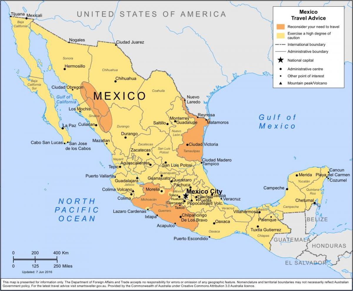 map Mexico west coast