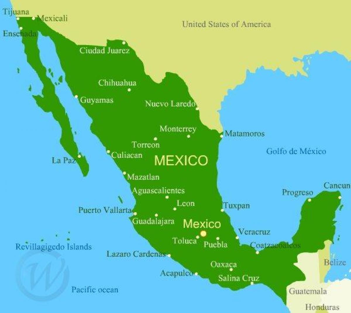 map of west coast Mexico