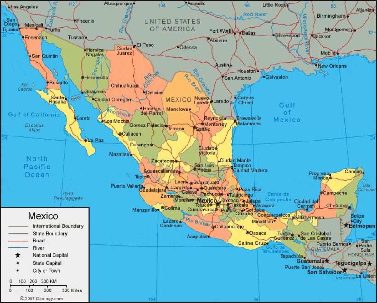 western Mexico map