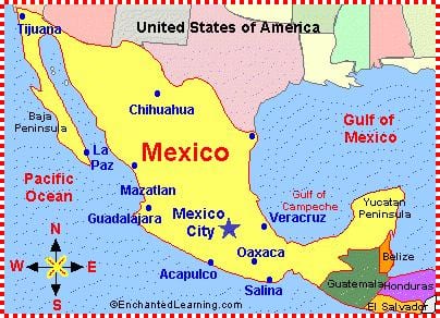 Mexico map of