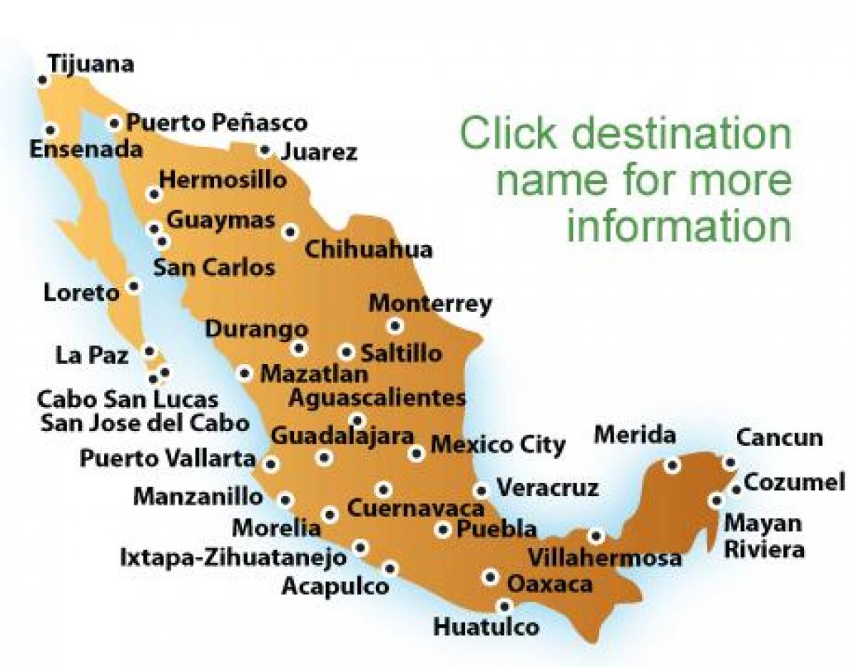 map of beaches in Mexico
