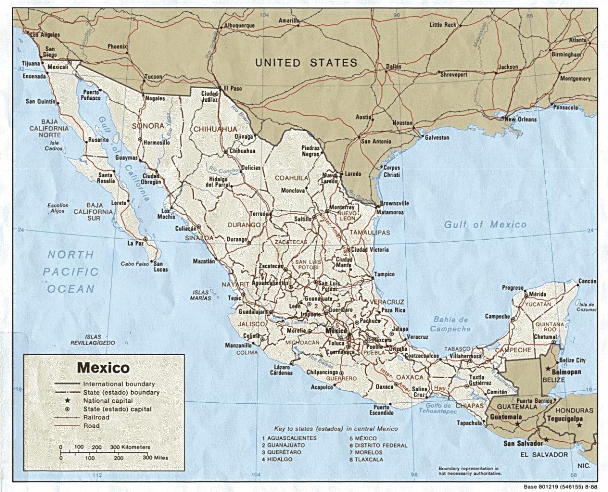 map of coast of Mexico