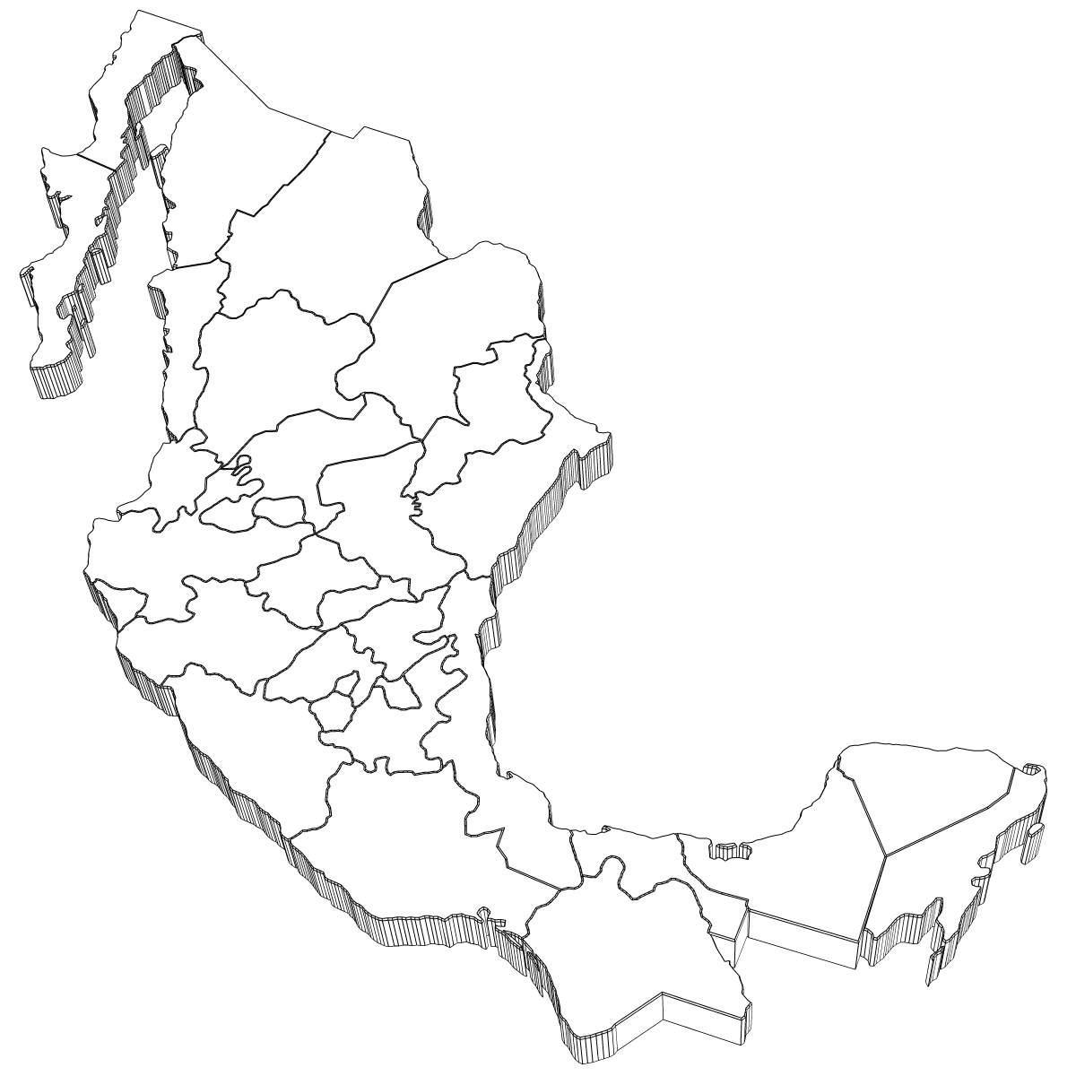 3d map of Mexico