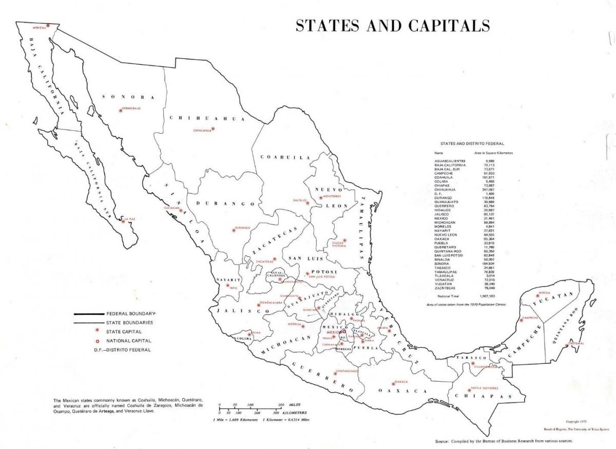 labeled map of Mexico