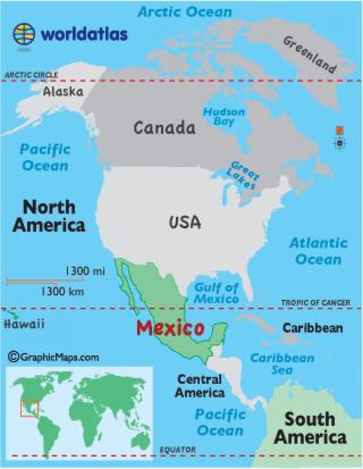 Mexico in the world map