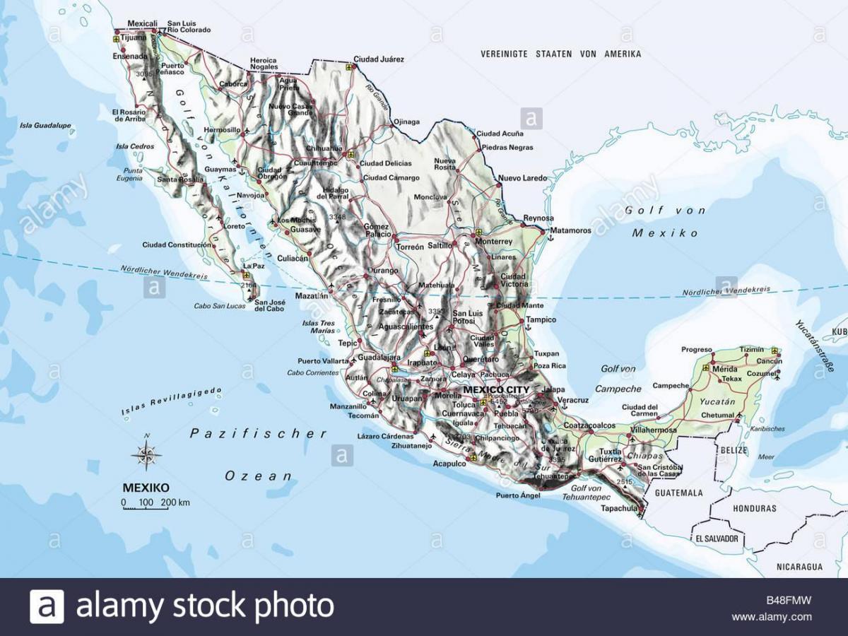 map of Mexico ocean