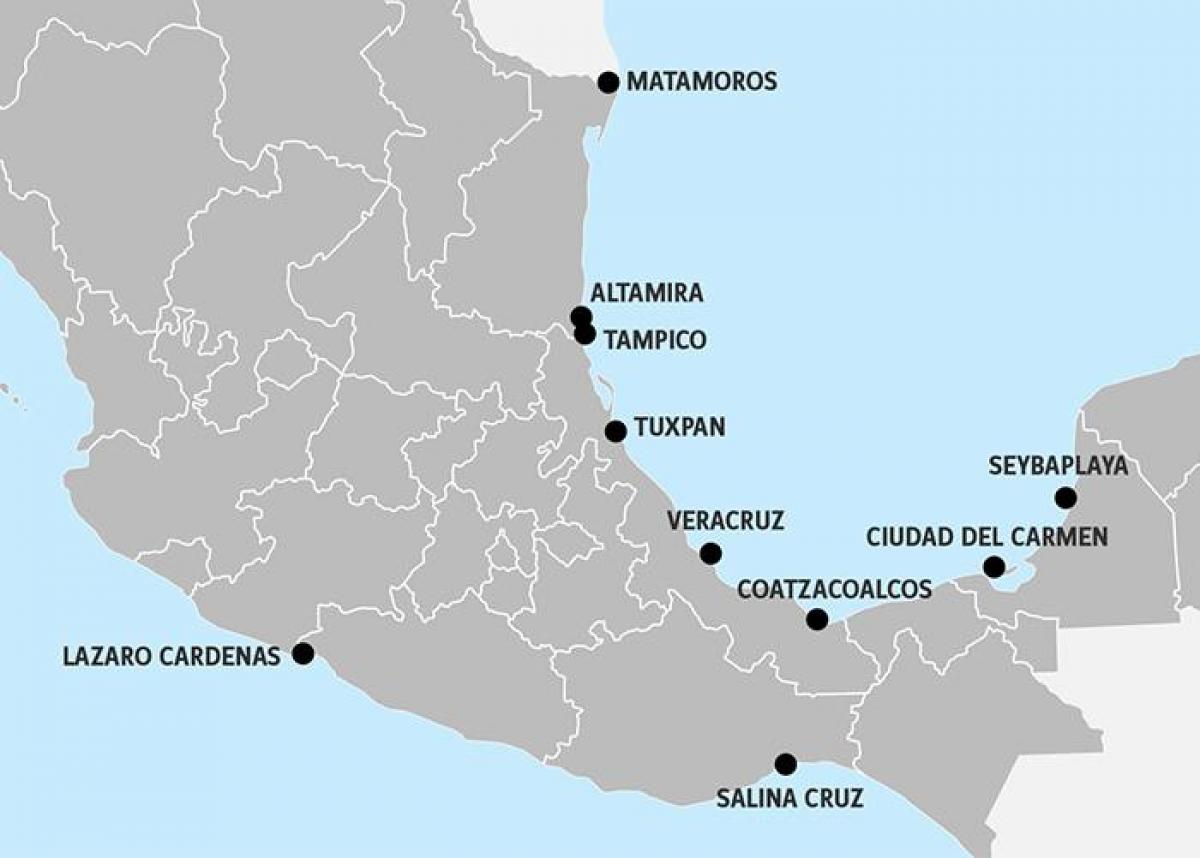 map of Mexico ports