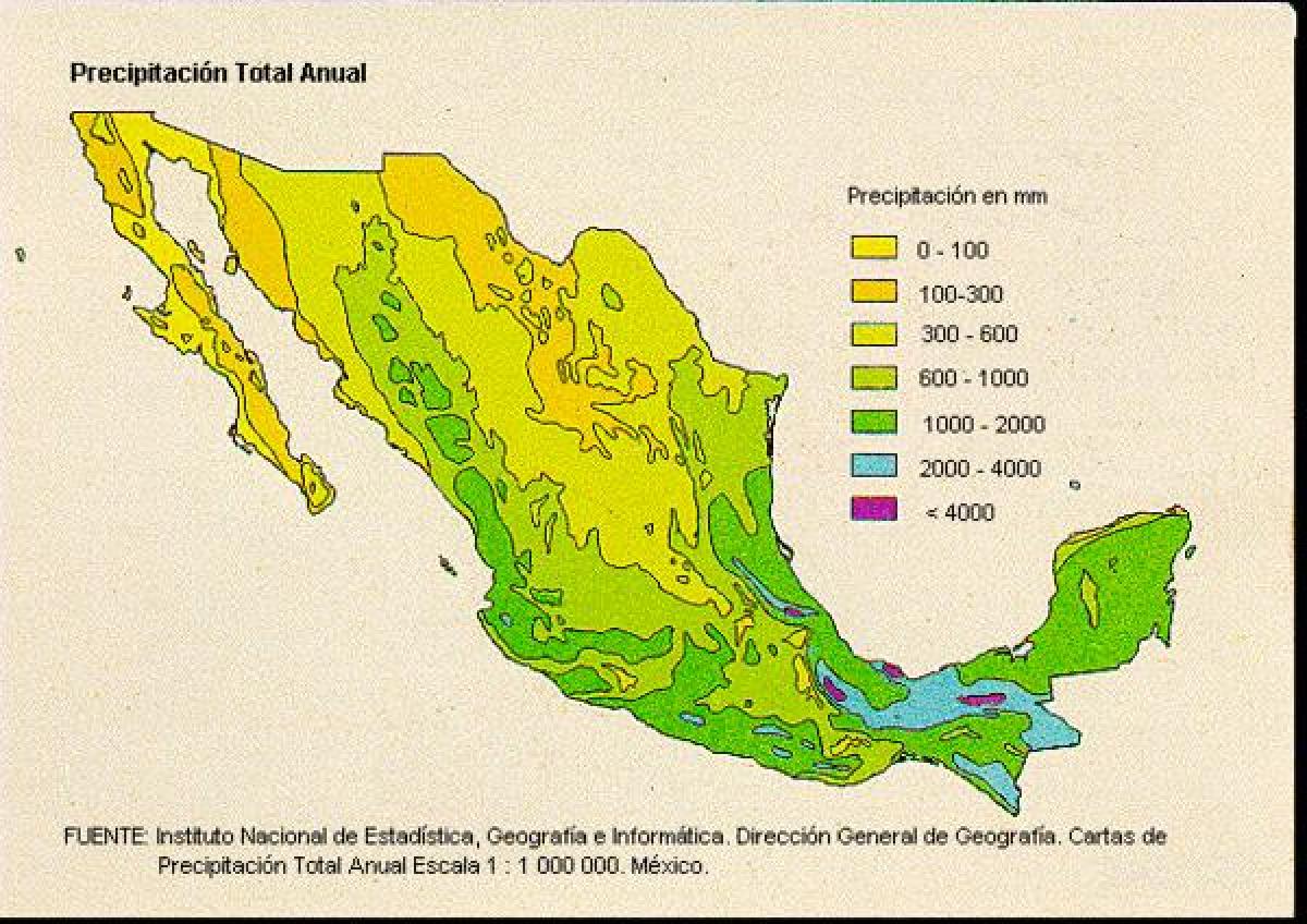 map of Mexico rainfall