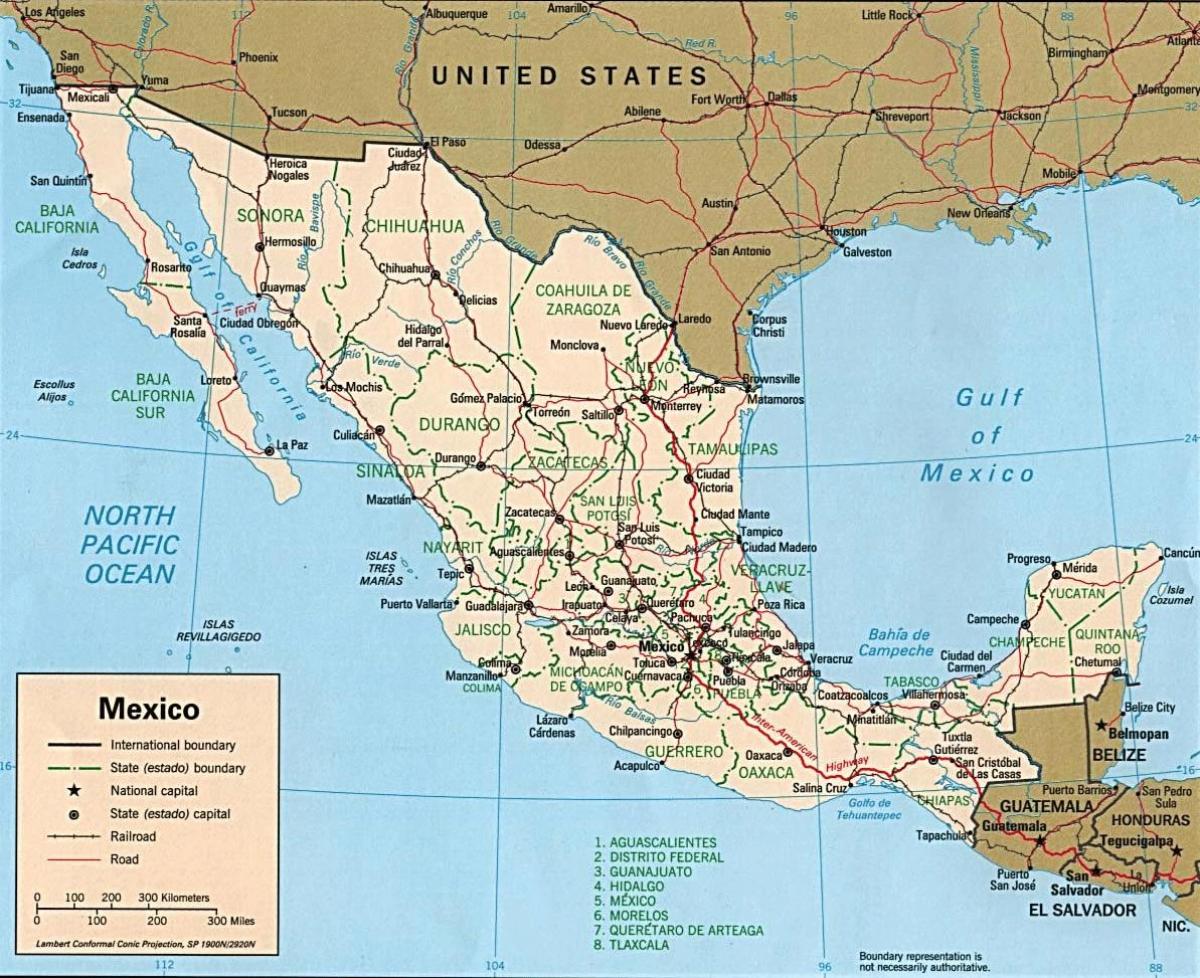 map of Mexico resort cities