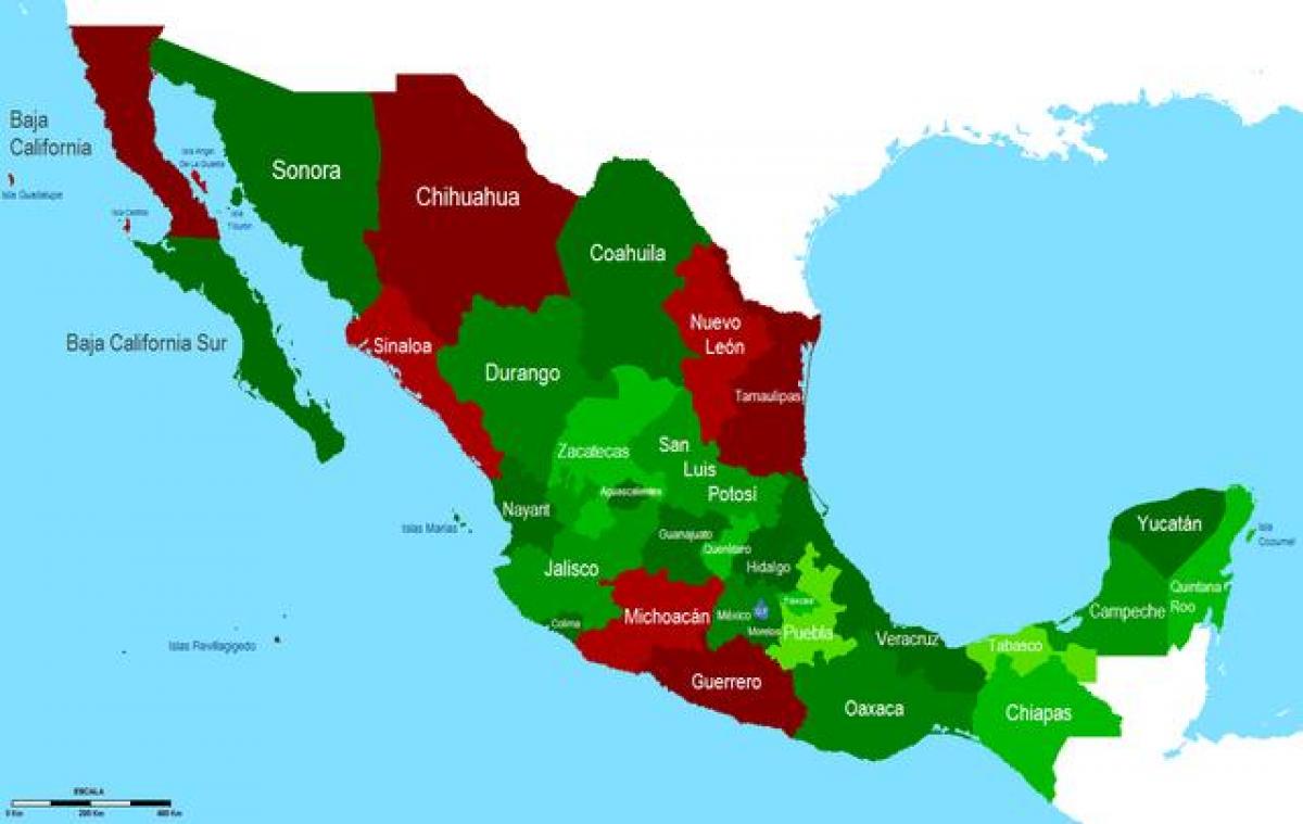 map of Mexico safety