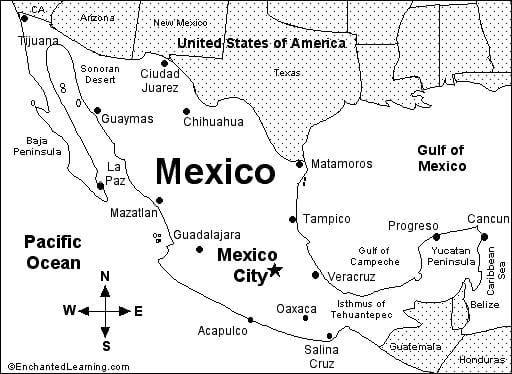 map of Mexico schools