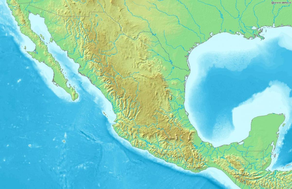 map of Mexico terrain