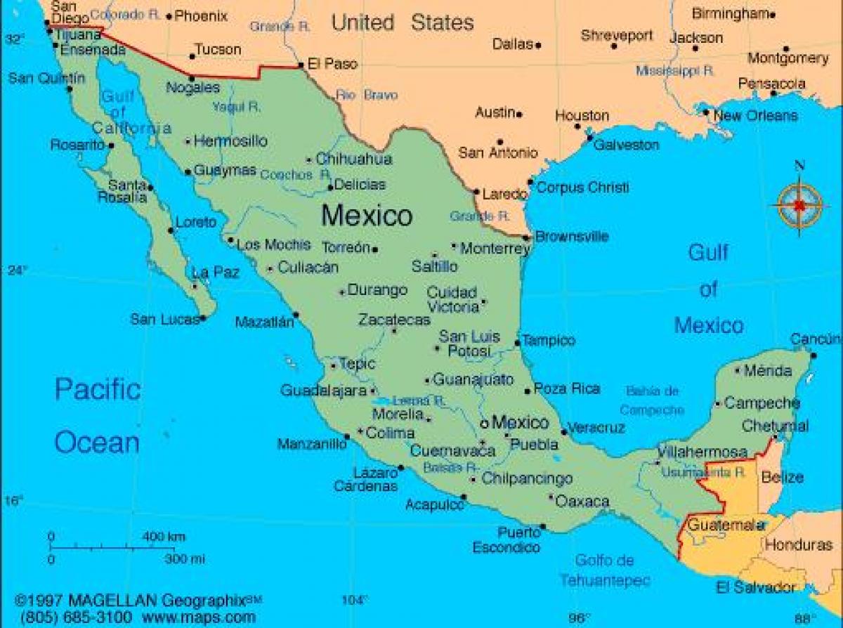 map of the Mexico