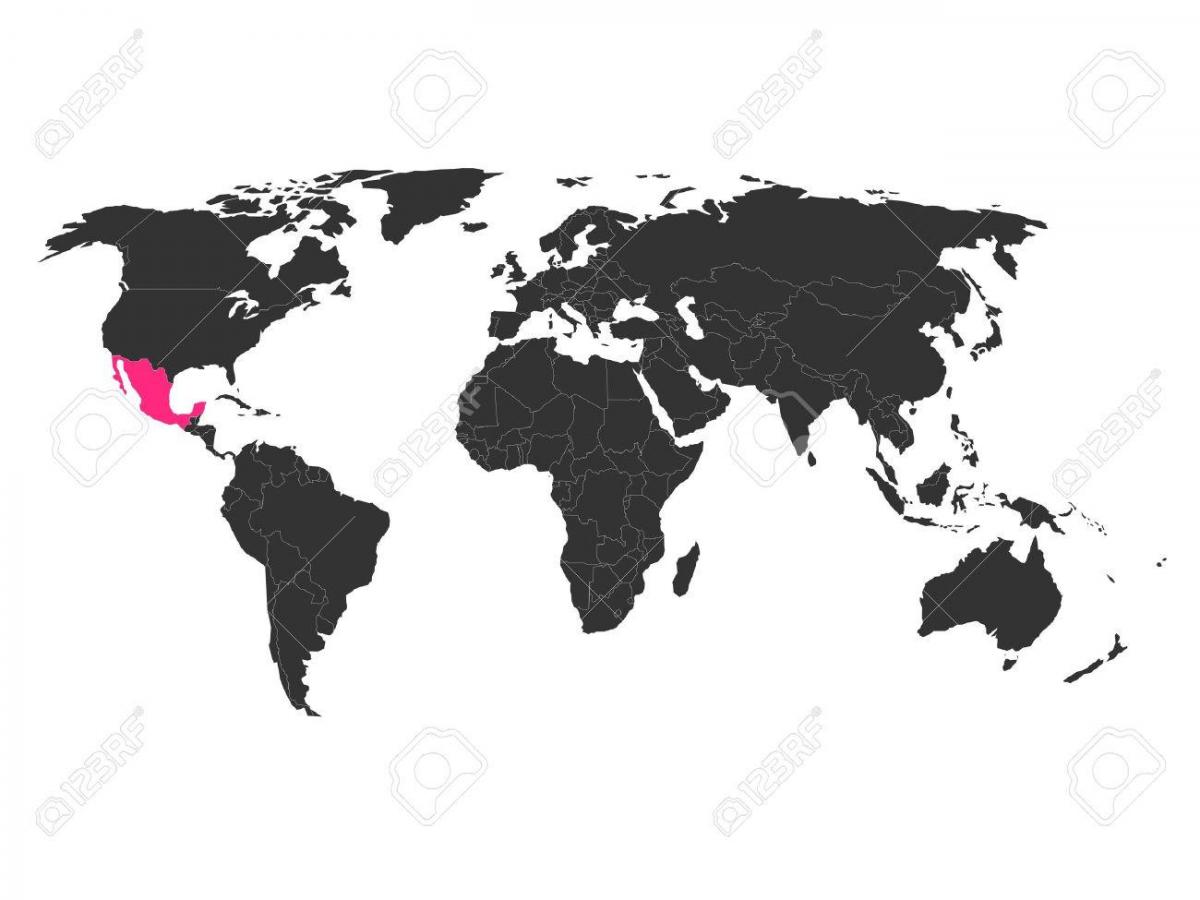 Mexico on map of world