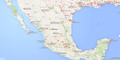 Airports Mexico map