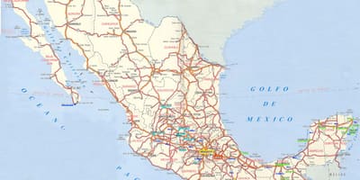 Map of Mexico driving