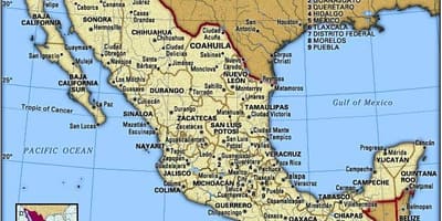 Map of east Mexico