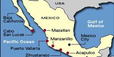 Map of the mexican riviera