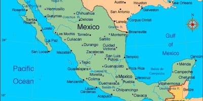 Map of resorts in Mexico