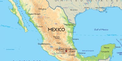 Map of Mexico and america
