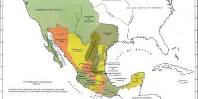 Map of Mexico in 1821