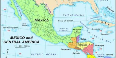Map Mexico and central america