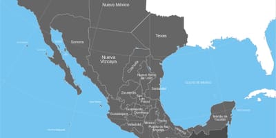 Old mexican territory map