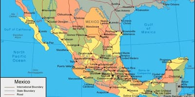 Western Mexico map