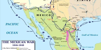 Map of mexican war map