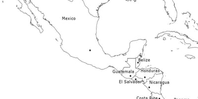 Map Mexico central america
