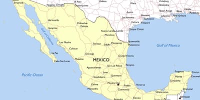 Map of Mexico eartquake