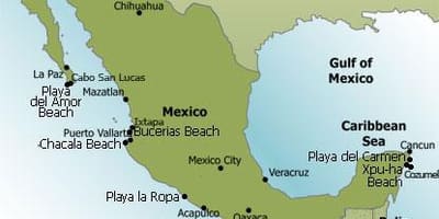 East coast Mexico map