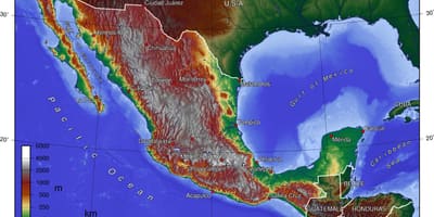 Elevation map Mexico