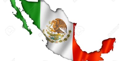 Map of Mexico flag