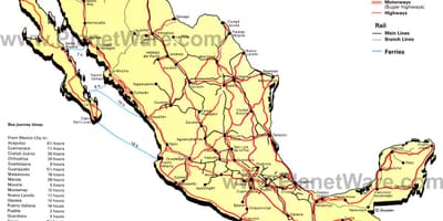 Highway map of Mexico