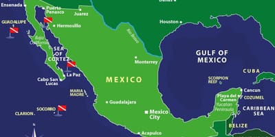 Map of Mexico islands