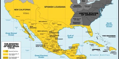 Map of Mexico in 1800