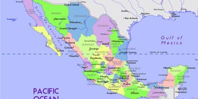 Mexico map with capital
