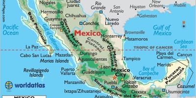 Mexico mountains map