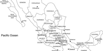 Mexico printable map