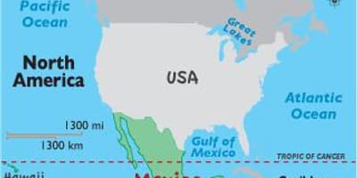 Mexico in the world map