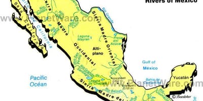 Map of Mexico mountain ranges