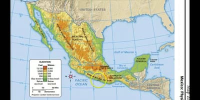 Mexico map physical features